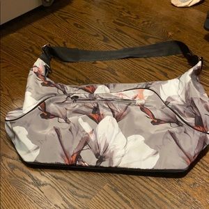 Fabletics Gray Floral Gym Bag